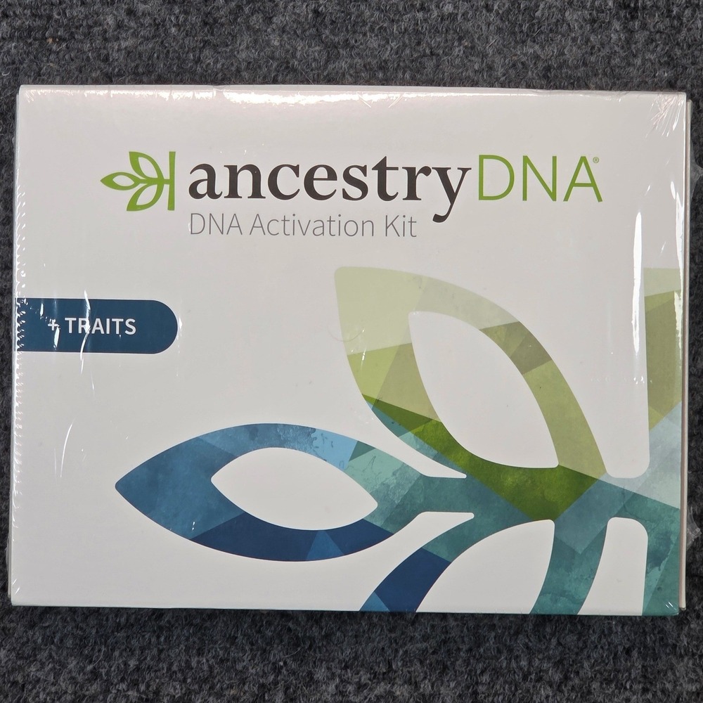 NEW AncestryDNA Genetic Testing Kit With Traits Unisex White Blue Factory Sealed
